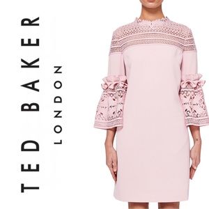 Ted Baker Lucila Lace Bell Sleeve Dress - Size 6